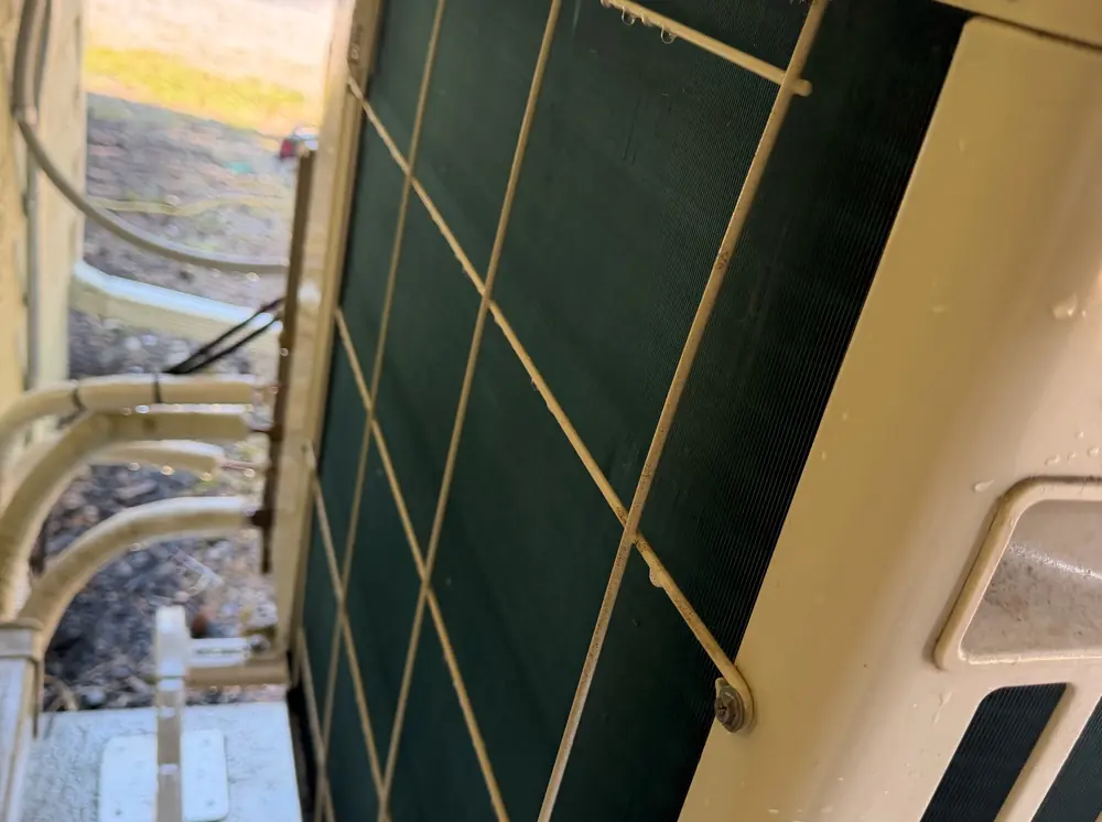 Outdoor condenser coil after cleaning