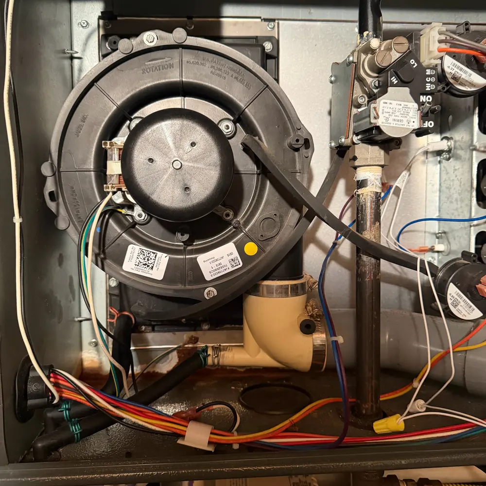 Furnace inducer motor reinstalled after a repair