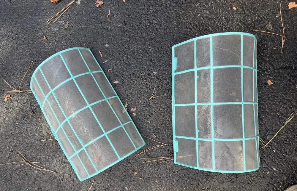 Mini split filters after cleaning