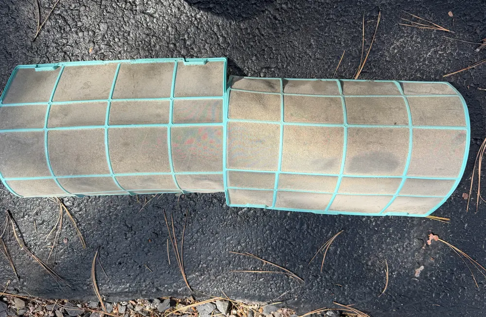 Dirty mini split filters before cleaning