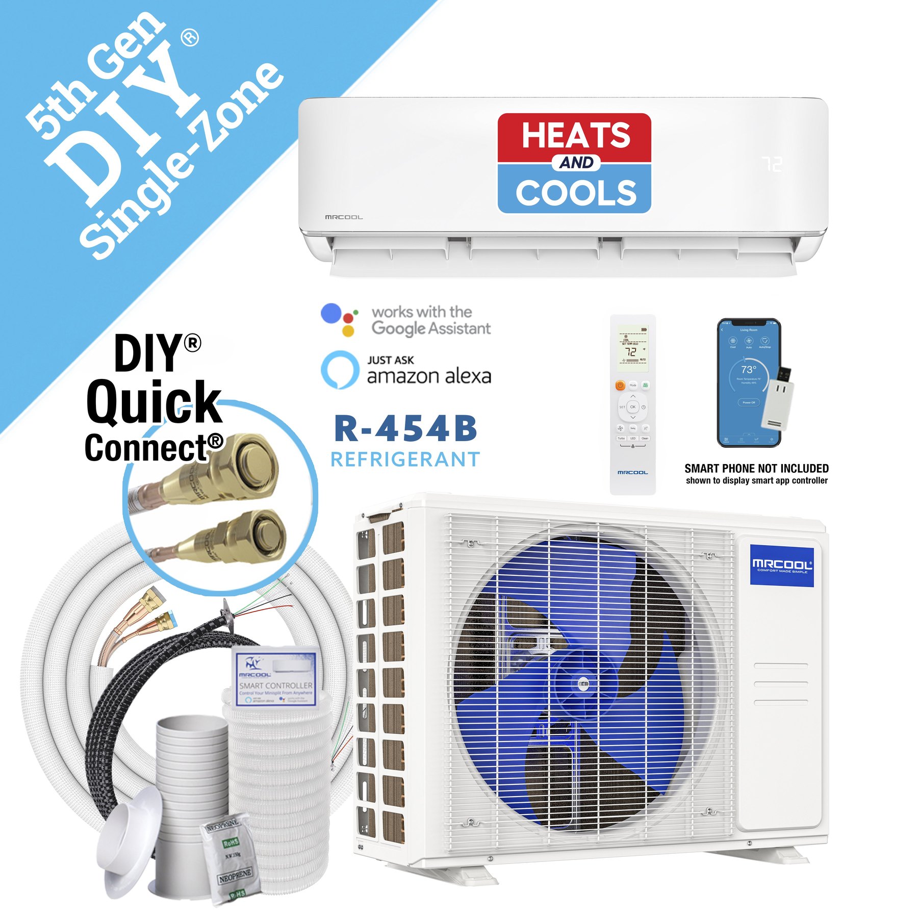 MRCOOL multi-head condenser with indoor air handlers